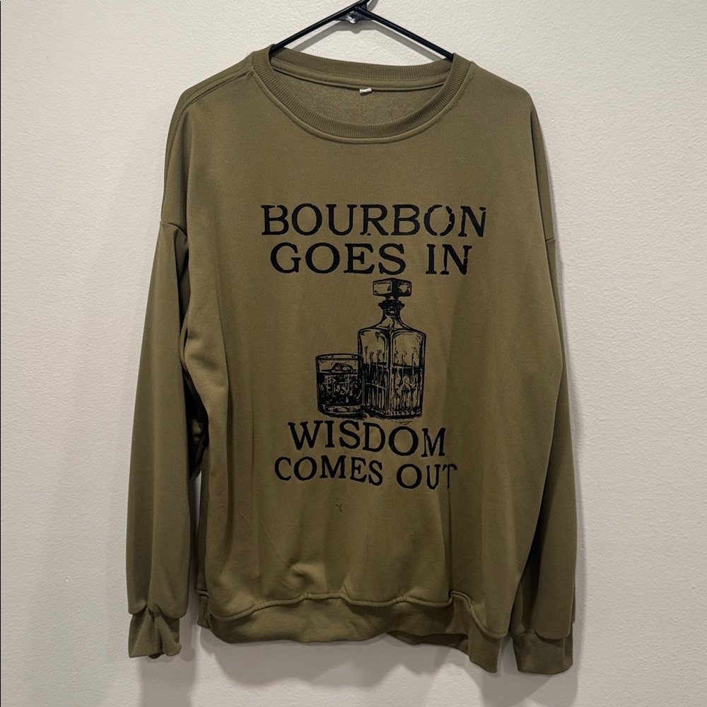 Olive Green Graphic Sweatshirt